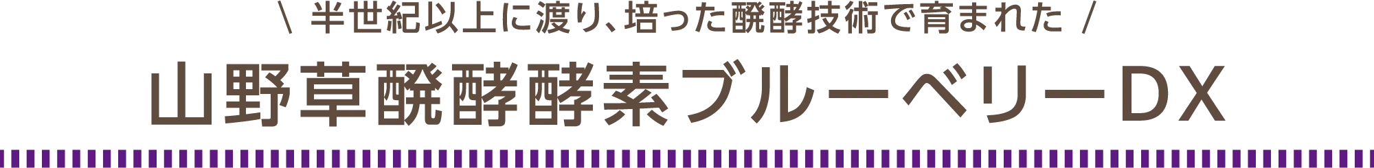 半世紀以上に渡り、培った醗酵技術で育まれた、山野草醗酵酵素ブルーベリーDX